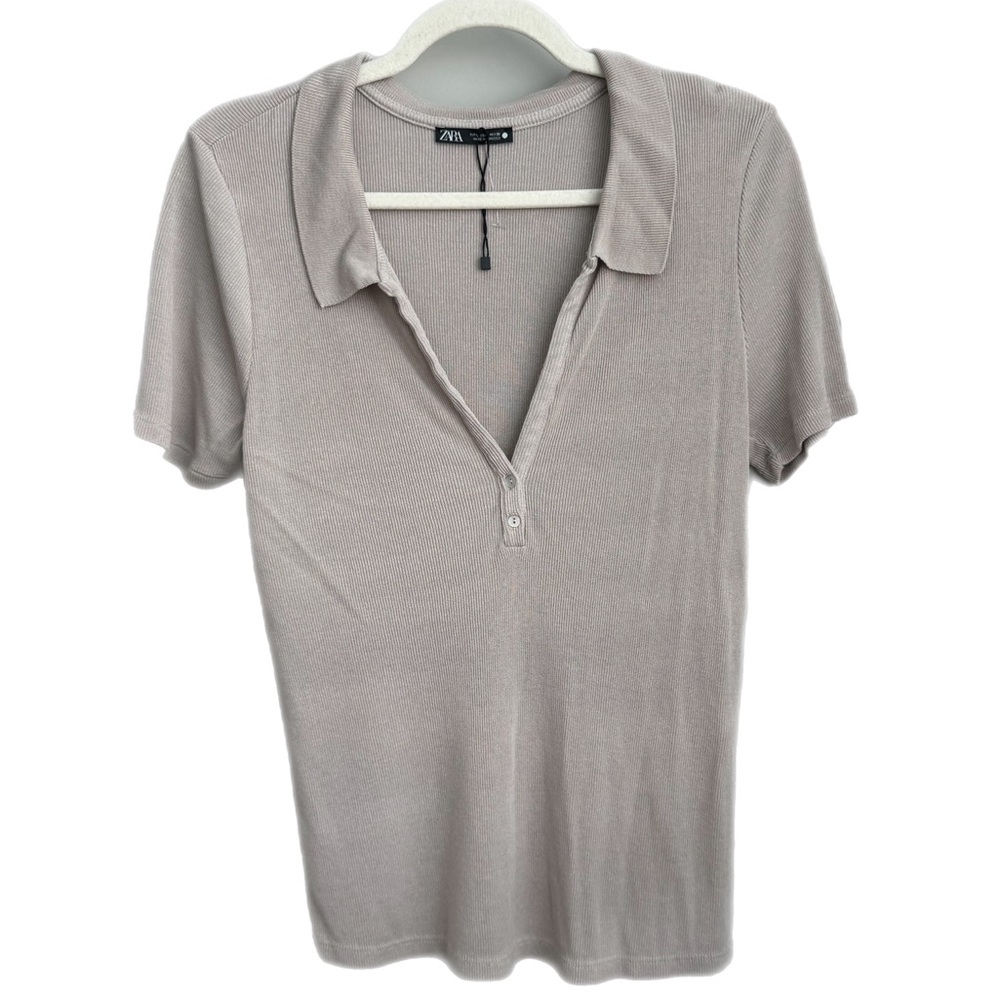 ZARA NWT Knit Collared V-Neck